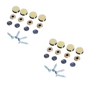 Mirror Screw, Standoff Screw, Pure Copper Flat Cap Decorative Cover Nails, Solid Standoff Screws, Cap Nails for Advertising Screw Fasteners, Bathroom, Mirror, Bright Gold 22mm 8 pcs