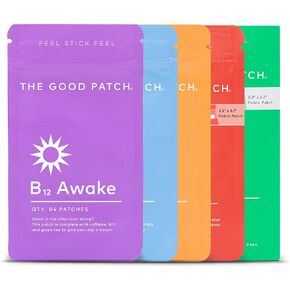 The Good Patch All The Plant Patches Mixed Bundle. Perfect for Life's Untimely, Yet Common Ailments. 5 Varieties: B12 Awake, Dream, Rescue, Cycle, Relief (20 Total Patches)