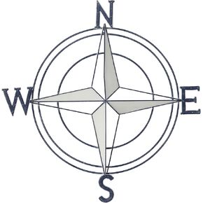 Deco 79 Metal Compass Home Wall Decor Wall Sculpture with Rope Hanger, Wall Art 24" x 2" x 24", Blue