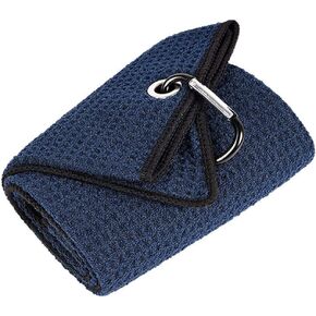 Scott Edward Golf Towel Microfiber Waffle Pattern Golf Towel with Heavy Duty Carabiner Clip Tri-fold Golf Towel Perfectly Cleans Golf Balls and Golf Clubs Blue/Red/Gray