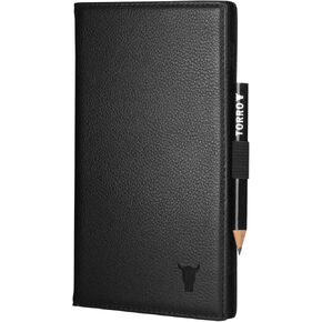 TORRO Regular Golf Scorecard Holder – Genuine Leather Golf Score Card Wallet with Card Slot and Pencil Loop