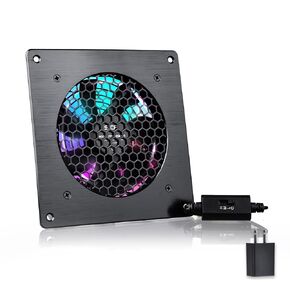 USB RGB cabinet 120MM fan Quiet Cooling RGB Fan System 6" with Speed Control, for Home Theater AV Cabinets