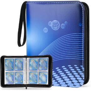 Card Binder50 Sleeves, 4-Pocket Card Book Holder Fits 440 Cards Sports Trading Cards Collector Album (Blue 440cards)