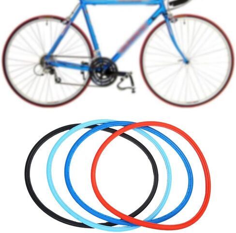 قطعتان من الإطارات الصلبة للدراجة، تروس ثابتة 700C 23 BMX إطار دراجة طريق MTB خالية من الإطارات القابلة للنفخ بدون أنابيب مطاطية مقاومة للاهتراء (أسود) 622X14 إطار دراجة صلب in Kuwait