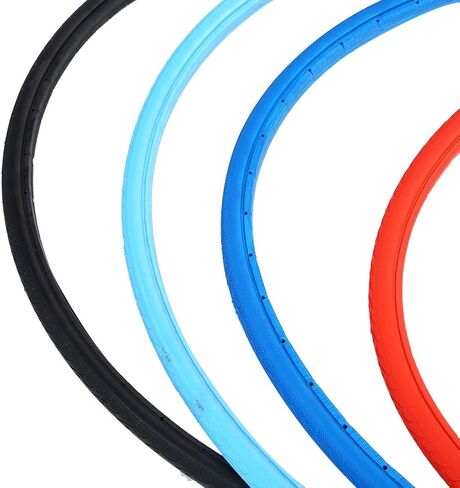 قطعتان من الإطارات الصلبة للدراجة، تروس ثابتة 700C 23 BMX إطار دراجة طريق MTB خالية من الإطارات القابلة للنفخ بدون أنابيب مطاطية مقاومة للاهتراء (أسود) 622X14 إطار دراجة صلب in Kuwait