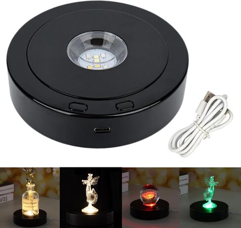 حامل عرض دوار LED، قاعدة إضاءة LED لفن الزجاج الكريستالي ثلاثي الأبعاد، لوحة عرض مضاءة ملونة مسطحة، قاعدة عرض LED مع أضواء متغيرة اللون in Saudi Arabia