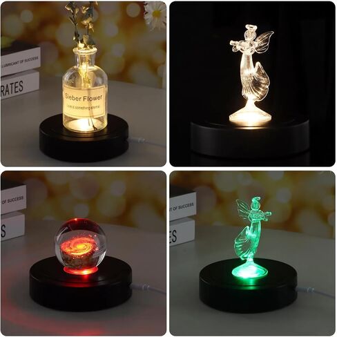 حامل عرض دوار LED، قاعدة إضاءة LED لفن الزجاج الكريستالي ثلاثي الأبعاد، لوحة عرض مضاءة ملونة مسطحة، قاعدة عرض LED مع أضواء متغيرة اللون in Saudi Arabia