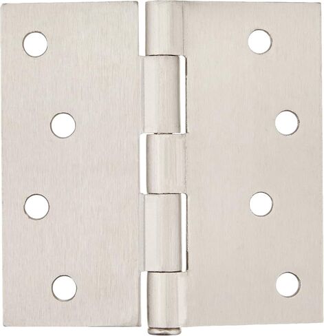 Amazon Basics AB-DH54-SN 4" x 4", Satin Nickel, Square Hinge, 18-Pack, 18 Count in Saudi Arabia