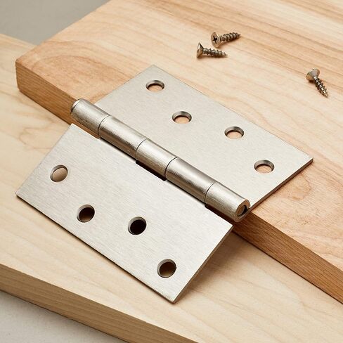 Amazon Basics AB-DH54-SN 4" x 4", Satin Nickel, Square Hinge, 18-Pack, 18 Count in Saudi Arabia