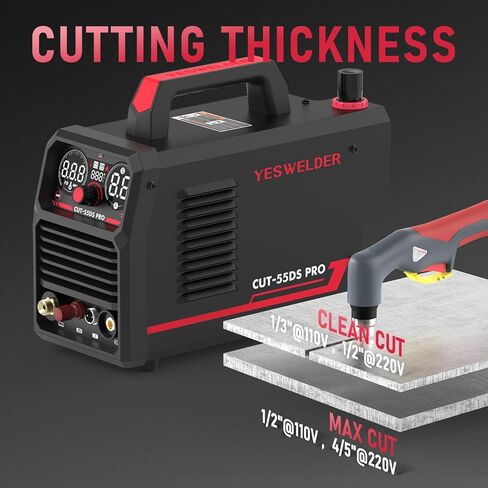 YESWELDER 55 Amp Plasma Cutter Non-High Frequency, Large LED Digital Display Non-Touch Pilot Arc, Digital DC Inverter 110/220V Dual Voltage Plasma Cutting Machine CUT-55DS PRO NEW in Saudi Arabia