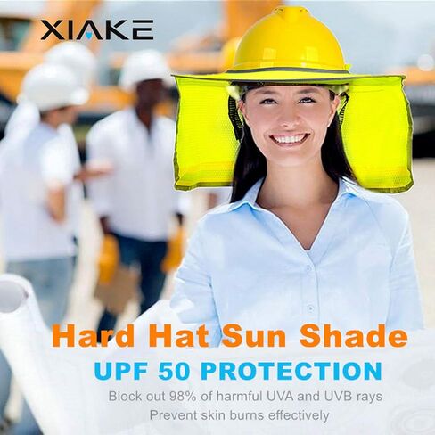 XIAKE قبعة صلبة ظلة شمسية بحافة كاملة ورقبة شبكية واقٍ من الشمس مع شرائط عاكسة للضوء وغطاء ظلة للرقبة in Saudi Arabia