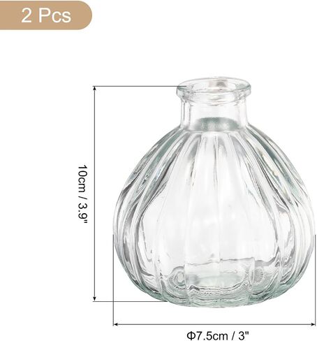 uxcell 2 Pcs 7.8 oz/260ML Pumpkin Shaped Glass Jars With Cork Stoppers, Clear Message Wishing Bottle with Twine and Blank Tags for Halloween Decorations, Wedding Shower Favors in Saudi Arabia