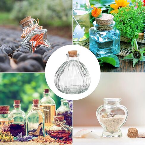uxcell 2 Pcs 7.8 oz/260ML Pumpkin Shaped Glass Jars With Cork Stoppers, Clear Message Wishing Bottle with Twine and Blank Tags for Halloween Decorations, Wedding Shower Favors in Saudi Arabia