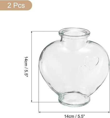 uxcell 2 Pcs 18 oz/600ML Heart Shaped Glass Jars With Cork Stoppers, Clear Message Wishing Bottle with Twine and Blank Tags for Halloween Decorations, Wedding Shower Favors in Saudi Arabia