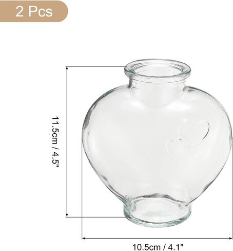 uxcell 2 Pcs 18 oz/600ML Heart Shaped Glass Jars With Cork Stoppers, Clear Message Wishing Bottle with Twine and Blank Tags for Halloween Decorations, Wedding Shower Favors in Saudi Arabia