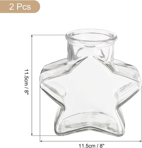 uxcell 2 Pcs 12 oz/400ML Star Shaped Glass Jars With Cork Stoppers, Clear Message Wishing Bottle with Twine and Blank Tags for Halloween Decorations, Wedding Shower Favors in Saudi Arabia