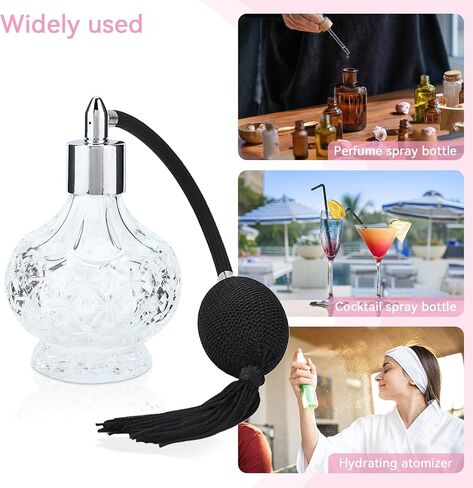 80ml Perfume Bottles Atomizer, Refillable Vintage Empty Glass Perfume Spray Bottle With Tassel in Saudi Arabia
