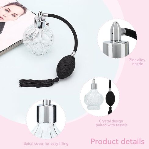 80ml Perfume Bottles Atomizer, Refillable Vintage Empty Glass Perfume Spray Bottle With Tassel in Saudi Arabia