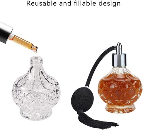80ml Perfume Bottles Atomizer, Refillable Vintage Empty Glass Perfume Spray Bottle With Tassel in Saudi Arabia
