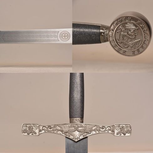 سيف الملك آرثر إكسكاليبو من الفولاذ المقاوم للصدأ مقاس 45.3 بوصة مع لوحة عرض للحفلات التنكرية، المجموعة in Kuwait