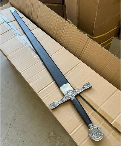 سيف الملك آرثر إكسكاليبو من الفولاذ المقاوم للصدأ مقاس 45.3 بوصة مع لوحة عرض للحفلات التنكرية، المجموعة in Kuwait