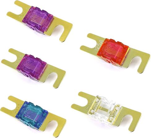 10 قطع من مجموعة مصهر ANL الصغيرة، مصهر شفرة ANL، تشكيلة مصهر مطلي بالنحاس، مصهر ANL 32 فولت، (60 أمبير، 80 أمبير، 100 أمبير، 125 أمبير، 150 أمبير) للسيارات والشاحنات والقوارب البحرية ونظام الصوت والفيديو الإلكتروني in Kuwait