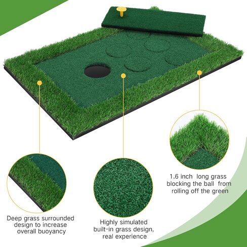 Floating Golf Green for Pool Set includes 2 Floating Golf Putting Greens 2 Chipping Mats 12 Golf Balls and 2 Fixed Ropes Fun Gift for Golf Enthusiasts Summer Outdoors Pool Party Supplies in Saudi Arabia