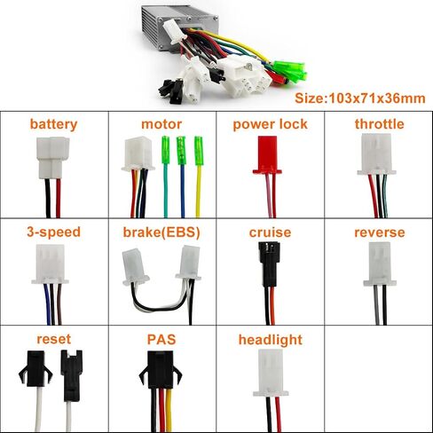 L-أسرع 24 فولت/36 فولت/48 فولت 350 واط وحدة تحكم محرك بمحور غير فرجوني موجة مربعة للكهرباء عكس عربة سكوتر PAS كروز دراجة in Kuwait