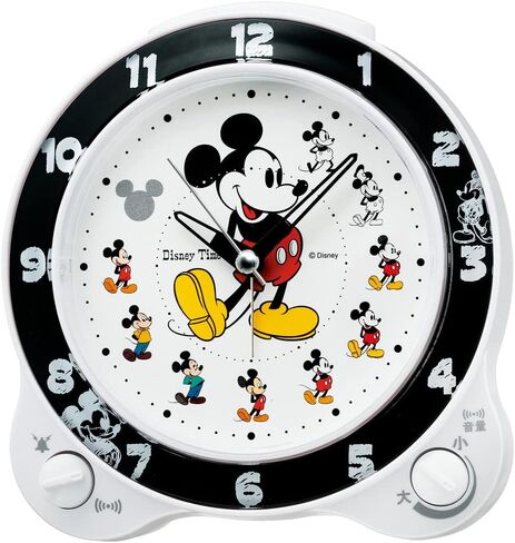 Seiko Clock FD461W Alarm Clock, Character Disney Mickey & Friends Analog, Switchable, Disney Time, White, Pearl in Saudi Arabia