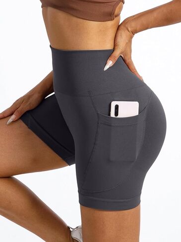 OVESPORT 2 Pack Scrunch Butt Lifting Workout Shorts for Women with Pockets High Waist Seamless Gym Yoga Shorts in Saudi Arabia