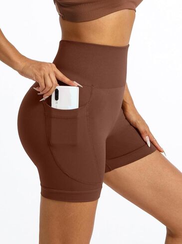 OVESPORT 2 Pack Scrunch Butt Lifting Workout Shorts for Women with Pockets High Waist Seamless Gym Yoga Shorts in Saudi Arabia
