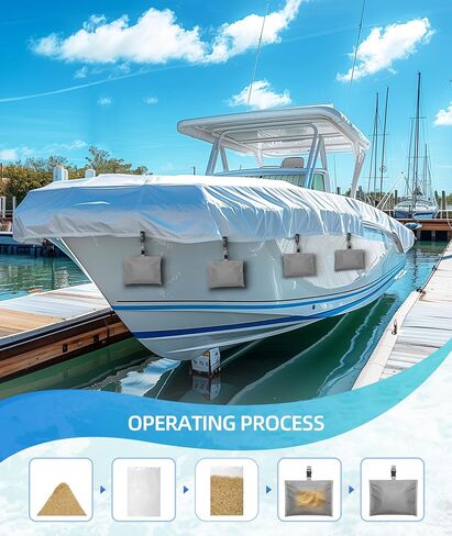Sand Bag for Mooring Cover for Boat: Marine Grade Sandbags Weight Bags, Boating Accessories with Durable 600D Oxford Fabric Sand Bag, 5# Carabiner, 20" Nylon Strap, Sealed PE Bag(4PCS,gray) in Saudi Arabia