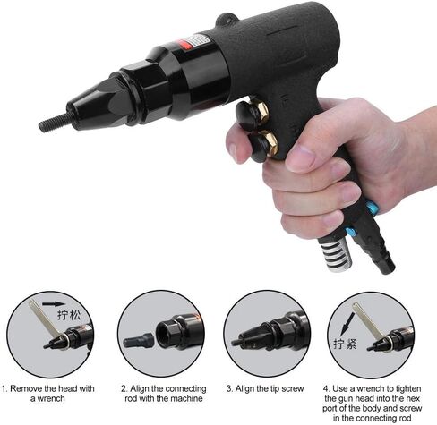 Pneumatic Rivet Gun Air Riveting Tool, M5-M6 Thread Air Riveting Hand Power Tool 700rpm in Saudi Arabia