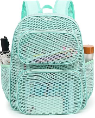 Mesh School Backpack for Girls Boys, Heavy Duty Mesh Bookbag School Bag for Adults Kids Swimming Beach Fitness Sport (Black) in Saudi Arabia