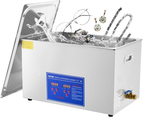 VEVOR Professional Ultrasonic Cleaner, 30 L Ultrasonic Jewelry Cleaner with Digital Timer & Heater, Stainless Steel Industrial Sonic Cleaner 40kHz for Glasses, Watches, Rings, Small Parts in Saudi Arabia