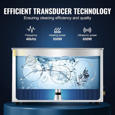 VEVOR Professional Ultrasonic Cleaner, 30 L Ultrasonic Jewelry Cleaner with Digital Timer & Heater, Stainless Steel Industrial Sonic Cleaner 40kHz for Glasses, Watches, Rings, Small Parts in Saudi Arabia