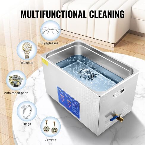 VEVOR Professional Ultrasonic Cleaner, 30 L Ultrasonic Jewelry Cleaner with Digital Timer & Heater, Stainless Steel Industrial Sonic Cleaner 40kHz for Glasses, Watches, Rings, Small Parts in Saudi Arabia