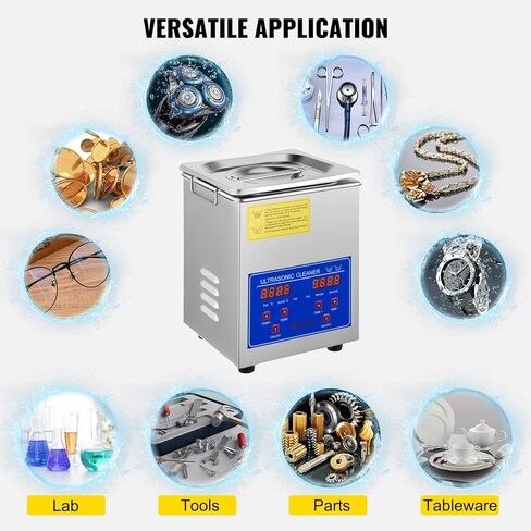 VEVOR Professional Ultrasonic Cleaner, 30 L Ultrasonic Jewelry Cleaner with Digital Timer & Heater, Stainless Steel Industrial Sonic Cleaner 40kHz for Glasses, Watches, Rings, Small Parts in Saudi Arabia