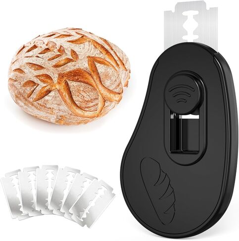 Extractable & Magnetic Bread Lame Dough Scoring Tool - Professional Sourdough Scoring Tool - Sourdough Bread Baking & Bread Scoring Tool - Scoring Patterns booklet & 5 Razor Blades (Black) in Saudi Arabia