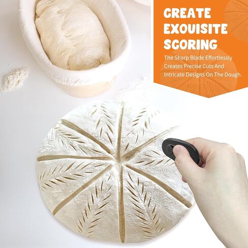 Extractable & Magnetic Bread Lame Dough Scoring Tool - Professional Sourdough Scoring Tool - Sourdough Bread Baking & Bread Scoring Tool - Scoring Patterns booklet & 5 Razor Blades (Black) in Saudi Arabia