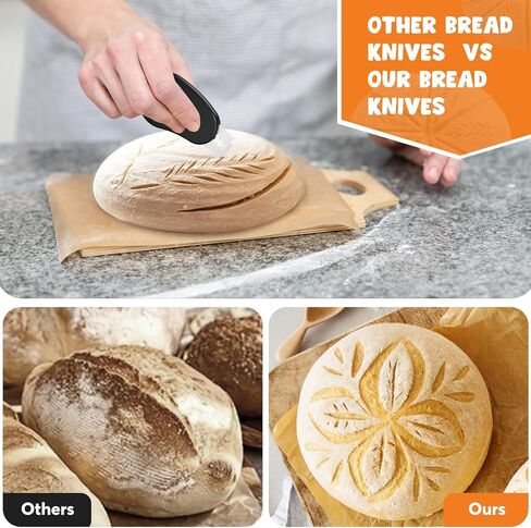 Extractable & Magnetic Bread Lame Dough Scoring Tool - Professional Sourdough Scoring Tool - Sourdough Bread Baking & Bread Scoring Tool - Scoring Patterns booklet & 5 Razor Blades (Black) in Saudi Arabia