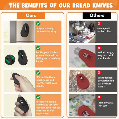 Extractable & Magnetic Bread Lame Dough Scoring Tool - Professional Sourdough Scoring Tool - Sourdough Bread Baking & Bread Scoring Tool - Scoring Patterns booklet & 5 Razor Blades (Black) in Saudi Arabia