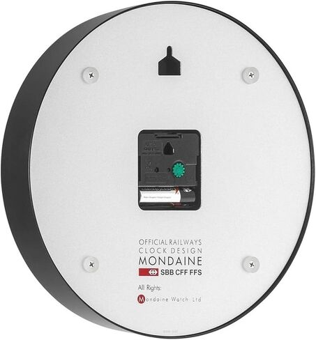 Mondaine - ساعة حائط A990.Clock.16SBB 25 سم - ساعة السكك الحديدية السويسرية الرسمية - غلاف ألومنيوم أحمر مستعمل - ساعات حائط مقاومة للغبار - صنع في سويسرا in Kuwait