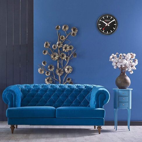 Mondaine - ساعة حائط A990.Clock.16SBB 25 سم - ساعة السكك الحديدية السويسرية الرسمية - غلاف ألومنيوم أحمر مستعمل - ساعات حائط مقاومة للغبار - صنع في سويسرا in Kuwait