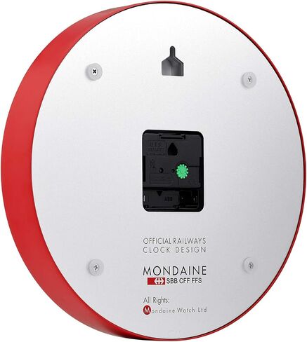 Mondaine - A990.Clock.64SBB Wall Clock - Black Dial Black Frame - Wall Clocks - Made in Switzerland in Saudi Arabia