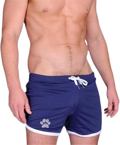Men's Running Shorts Breathing Athletic Gym Mesh Shorts for Men Breathable Dog Paw Print Gym Workout Shorts in Saudi Arabia