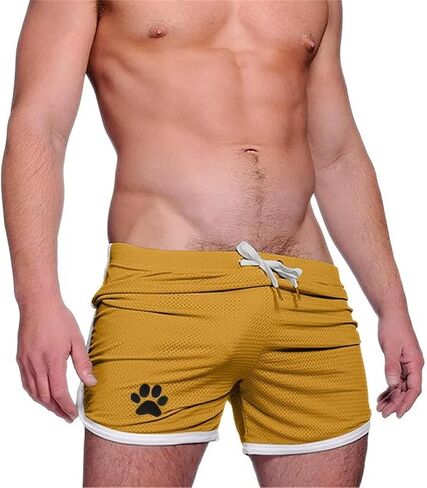 Men's Running Shorts Breathing Athletic Gym Mesh Shorts for Men Breathable Dog Paw Print Gym Workout Shorts in Saudi Arabia