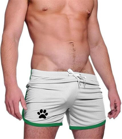 Men's Running Shorts Breathing Athletic Gym Mesh Shorts for Men Breathable Dog Paw Print Gym Workout Shorts in Saudi Arabia