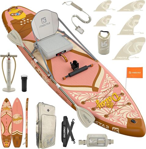 Daisy 11'6’×34"/35" Extra Wide Paddle Board with Seat, One-stop Premium SUP Board Accessories, Tailored 5 Fins, Stable Inflatable Stand Up Paddle Boards for Youth/Adults of All Skill Levels in Saudi Arabia