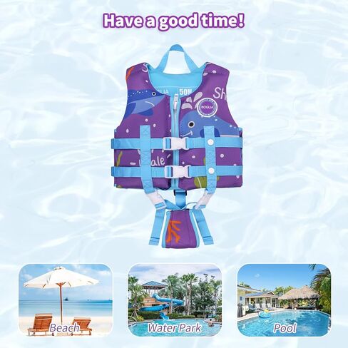 سترة سباحة للأطفال الصغار من بوجليا، تطفو على الماء للأطفال الصغار، ملابس سباحة تطفو على الماء مع حزام أمان قابل للتعديل للأعمار من 1 إلى 9 سنوات in Kuwait